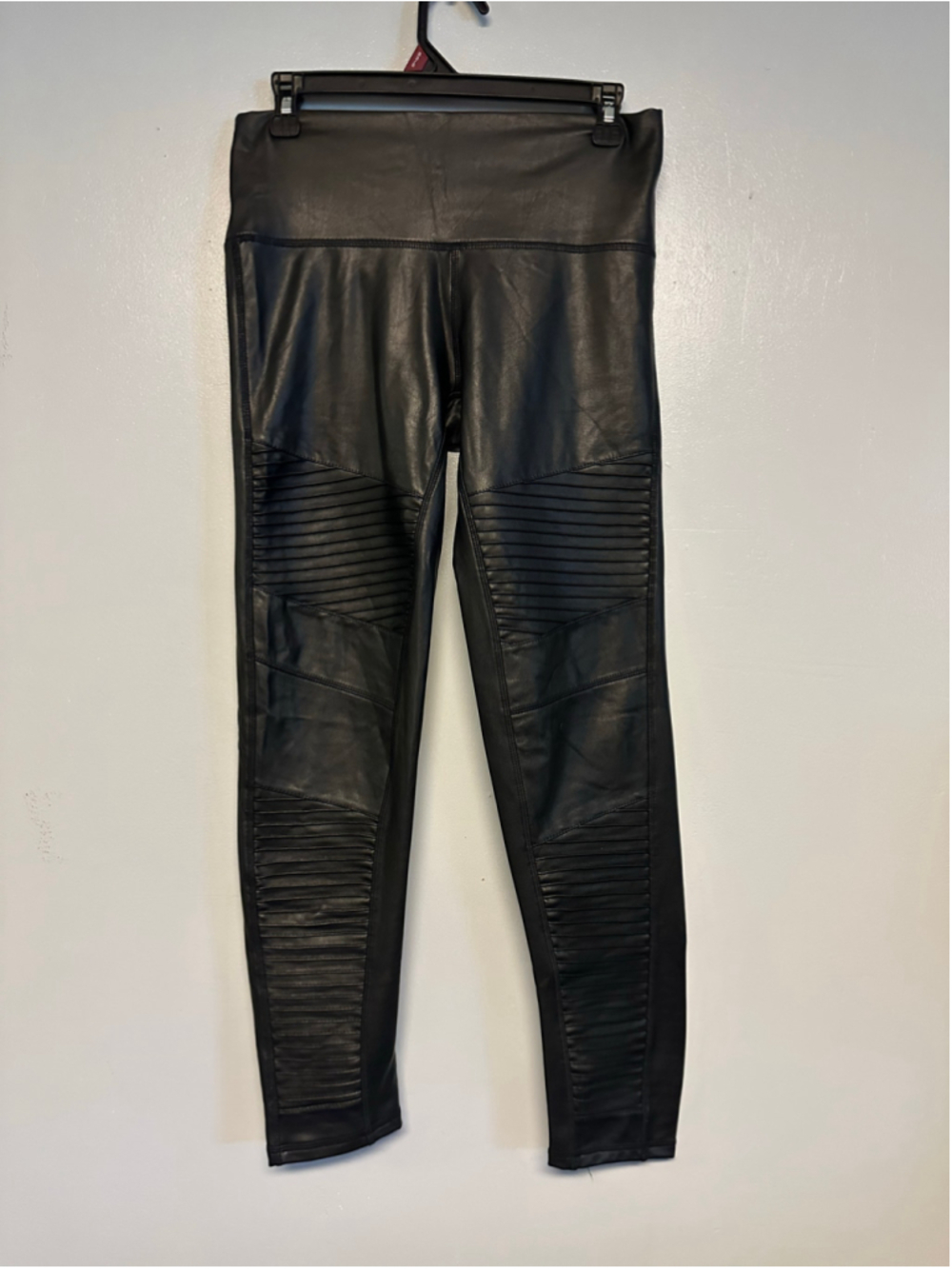 7 For All Mankind Moto Liquid Leggings Black Vegan Leather Medium Goth Grunge